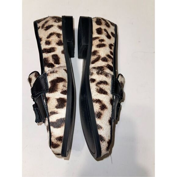 TALBOTS LAURA TASSEL CALF HAIR LOAFERS - SNOW LEOPARD Size 7 A12 - Picture 4 of 7